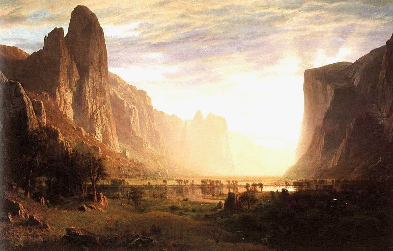 Albert Bierstadt Looking Down the Yosemite Valley, California Norge oil painting art